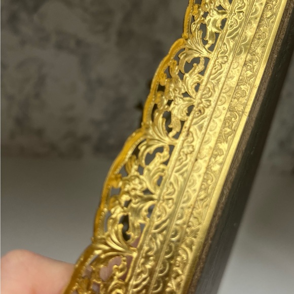 Vintage Wall Mounted and Tabletop Mirror with Ornate Filigree Frame/ Vanity - Picture 6 of 6